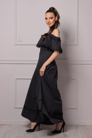 OFF SHOULDER LINEN DRESS - Astraea