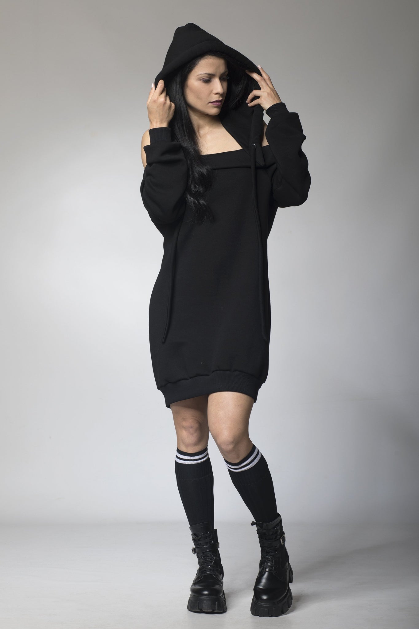 Open Back Hoodie Dress Astraea Open Back Hoodie Dress Astraea