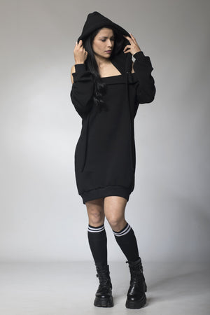 Open Back Hoodie Dress - Astraea