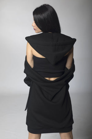 Open Back Hoodie Dress - Astraea