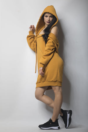 Open Back Hoodie Dress - Astraea