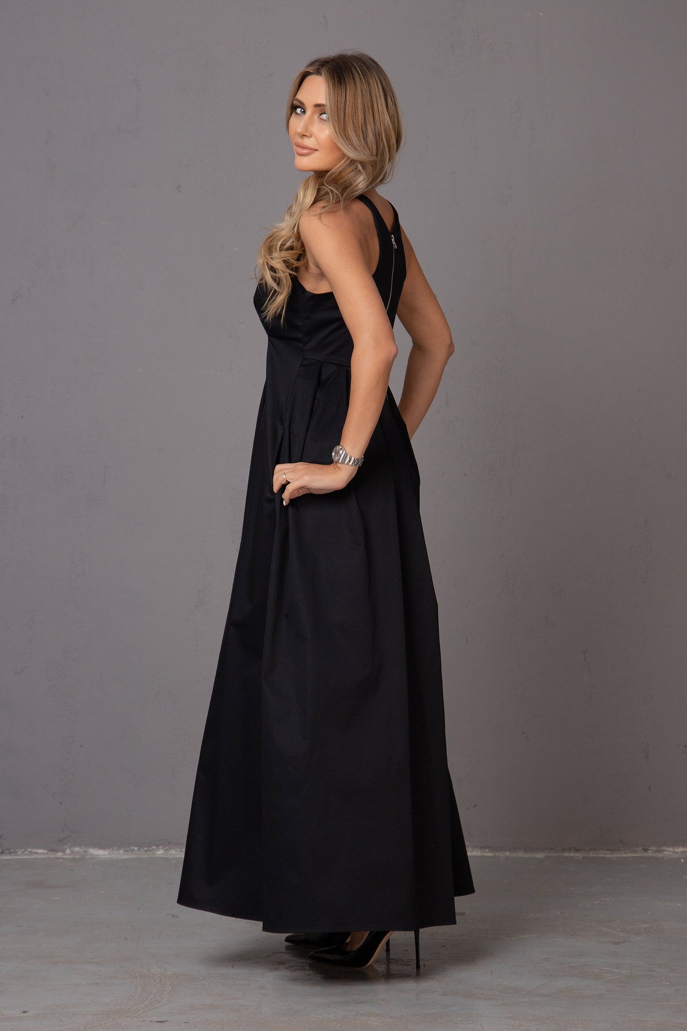 PLEATED RACERBACK DRESS Astraea PLEATED RACERBACK DRESS Astraea
