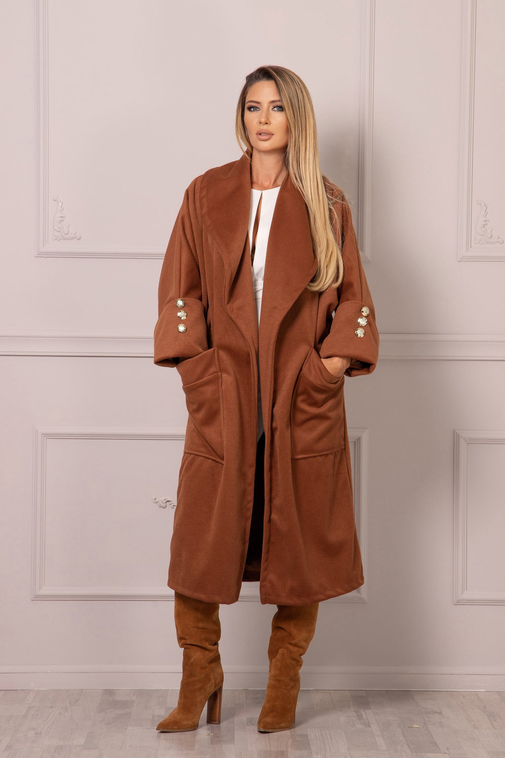 RUST LAPEL COAT - Astraea